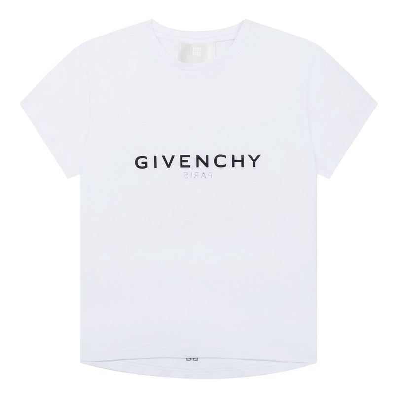 givenchy-h15275-10b-White Logo T-Shirt