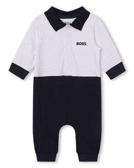 boss-j94356-849-Navy Blue & White Cotton Romper