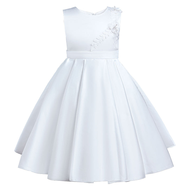 White Adeline Satin Dress