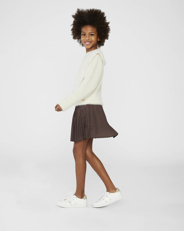 mk-r13111-Brown Pleated Skirt