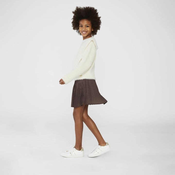 mk-r13111-Brown Pleated Skirt