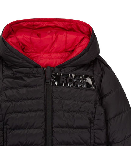 boss-Red & Black Reversible Hooded Puffer Jacket-j06254-99c
