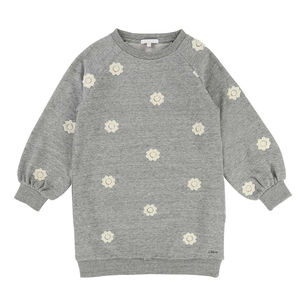 Chloé Grey-Marl Sweatshirt Dress-Default-Chloe-kids atelier