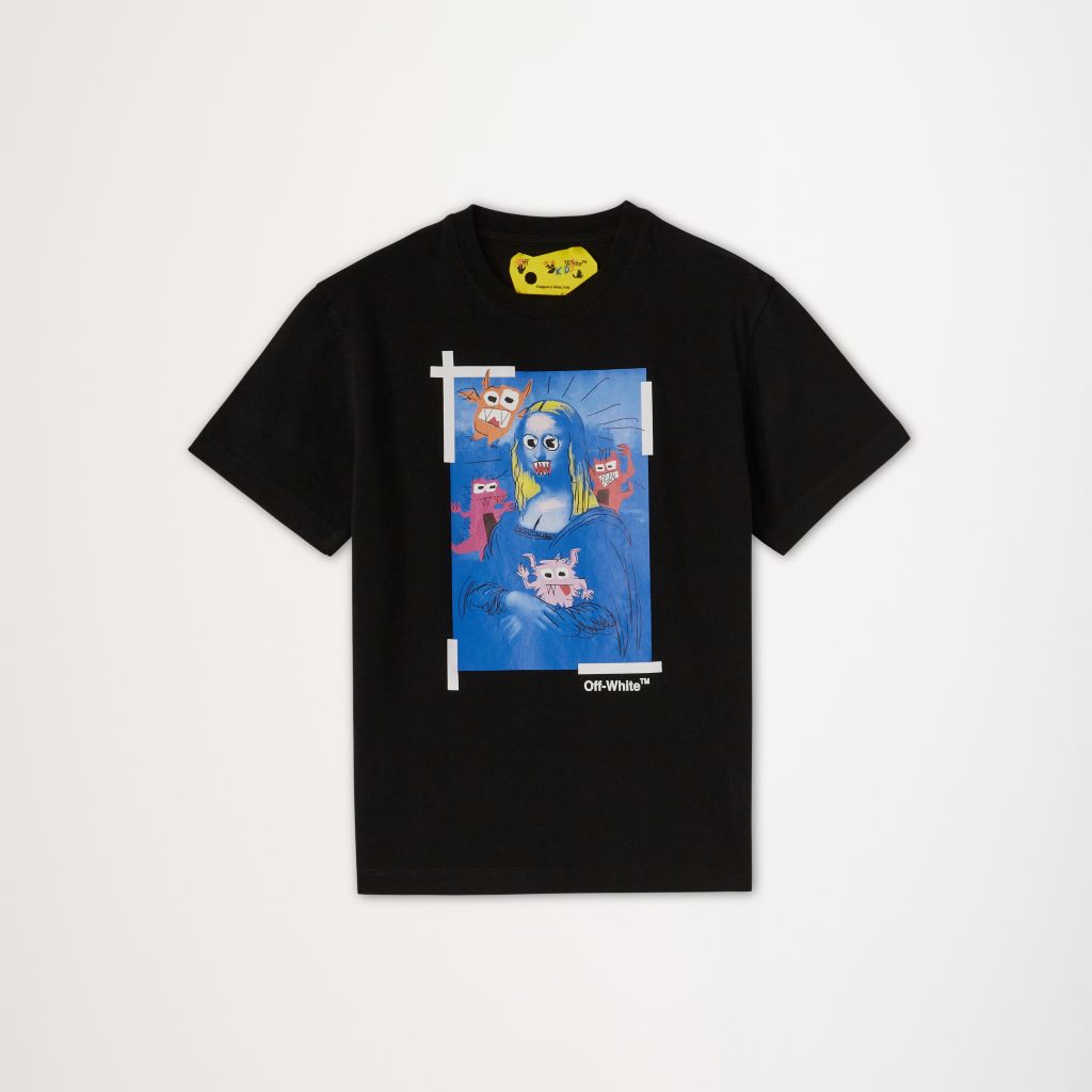 ow-Black Monalisa Print T-Shirt-obaa002c99jer0031045