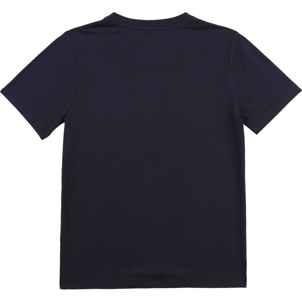 boss-Navy Blue Logo T-shirt-j25g92-849
