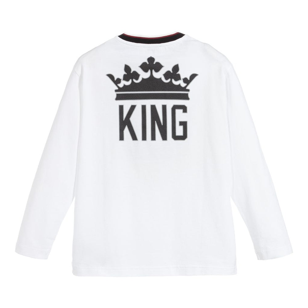 Dolce & Gabbana White King T-shirt-T-Shirt-Dolce & Gabbana-kids atelier