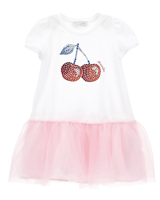 monnalisa-dress-11a902-1201-9990-Pink & White Dress