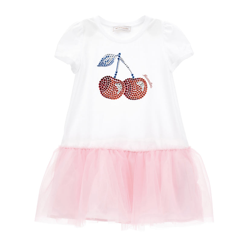 monnalisa-dress-11a902-1201-9990-Pink & White Dress