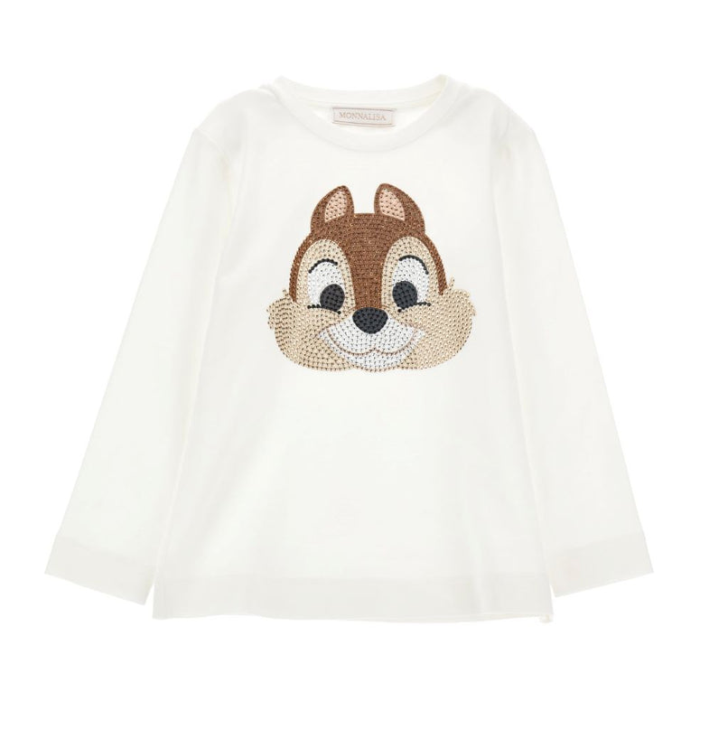 monnalisa-White Chipmunk Face T-Shirt-190626-0014-0001_kids atelier