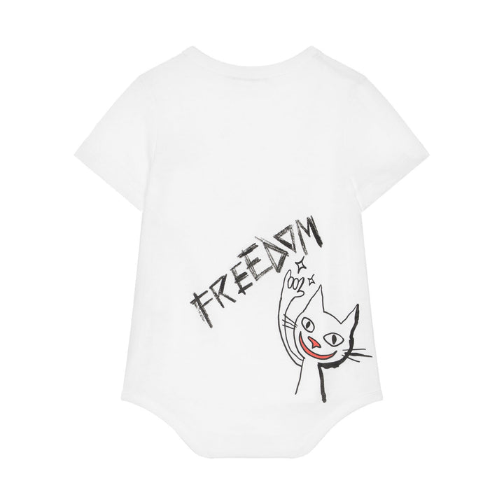 White Logo Babysuit