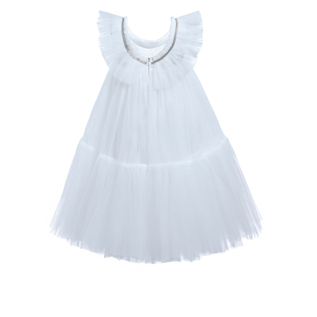 Tulleen-T-2201-White-Beckwith Ruffle Dress
