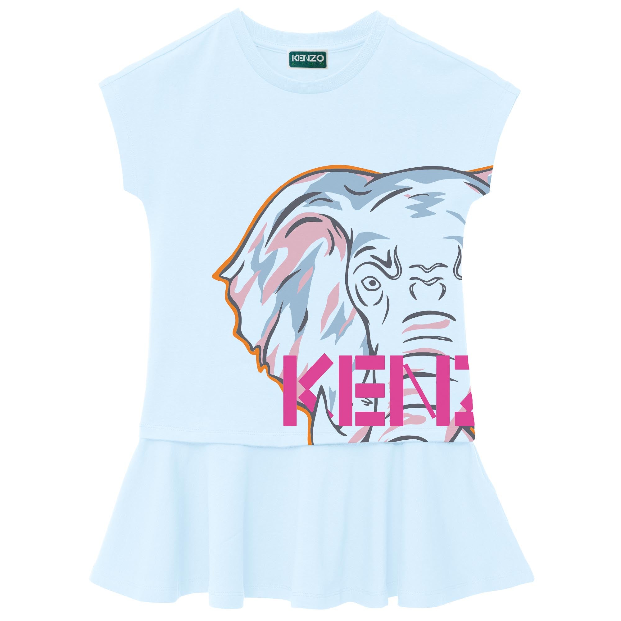 Pale Blue Logo Dress kids atelier