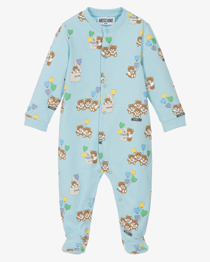 moschino-Sky Blue Teddy & Balloon Logo Babygrow-mut03m-lcb38-83439