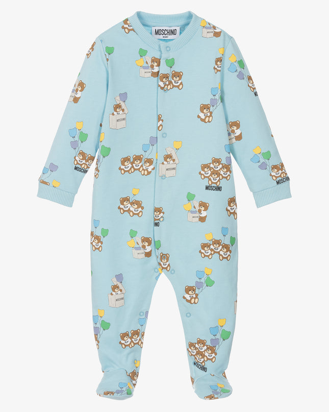 moschino-Sky Blue Teddy & Balloon Logo Babygrow-mut03m-lcb38-83439