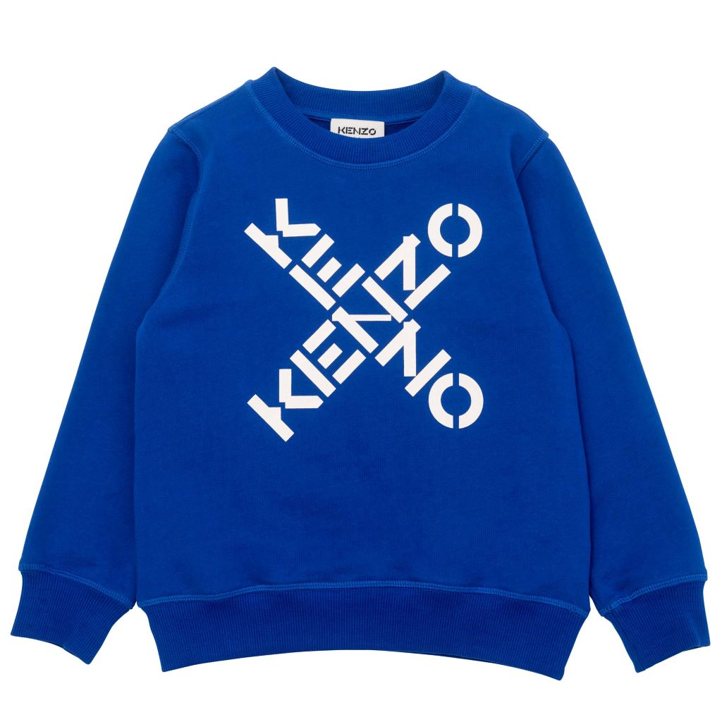 kenzo-Blue Logo Print Sweatshirt-k25154-829