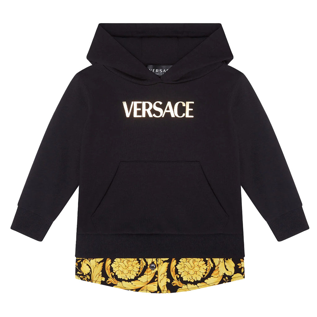 versace-Black Logo Hoodie-1002635-1a04772-2b130