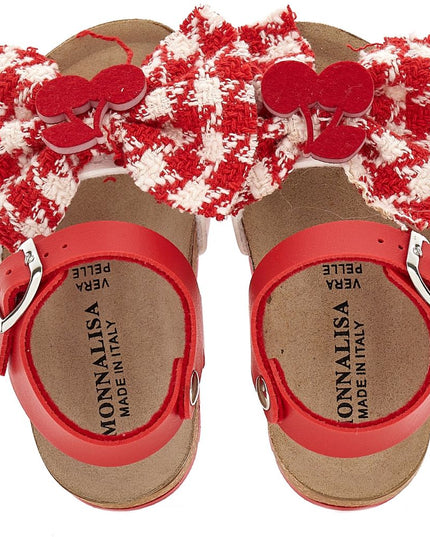 monnalisa-Red & White Sandals-8ca009-1700-0043