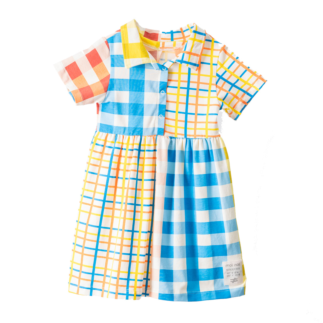 kids-atelier-moi-noi-kid-baby-girl-multicolor-plaid-print-polo-dress-mn8020-multi