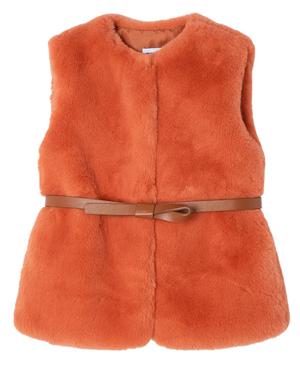 Orange Faux Fur Vest