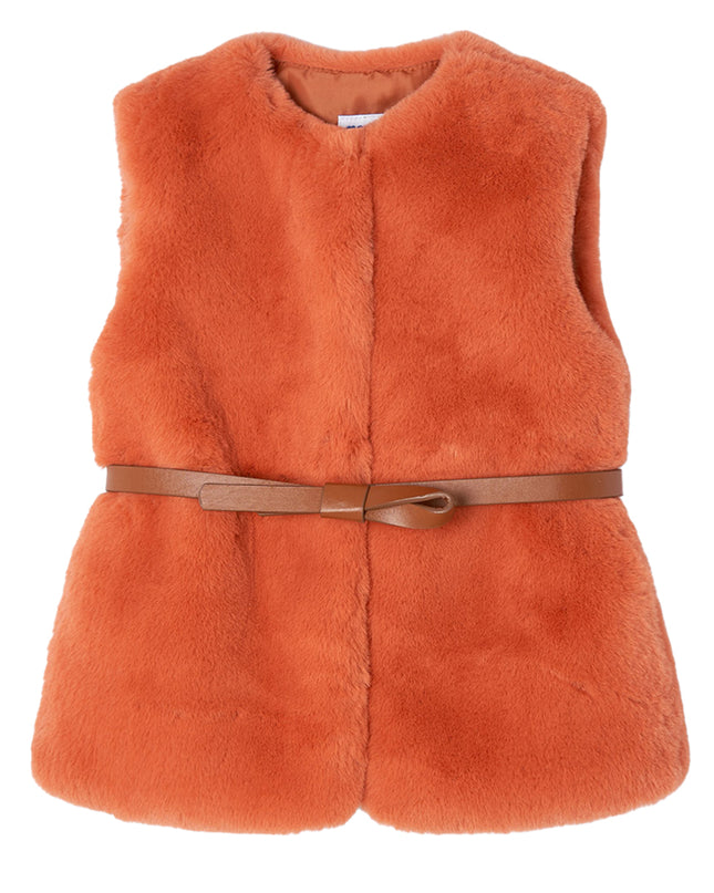 Orange Faux Fur Vest