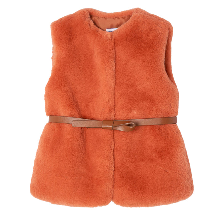 Orange Faux Fur Vest