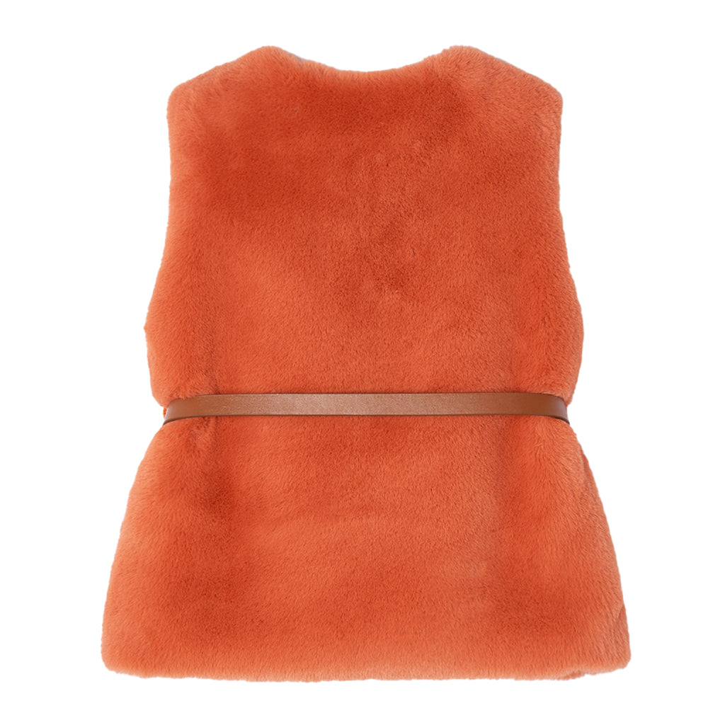 Orange Faux Fur Vest