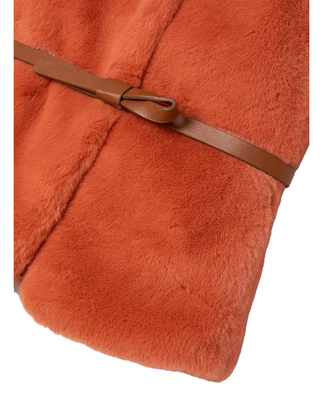 Orange Faux Fur Vest