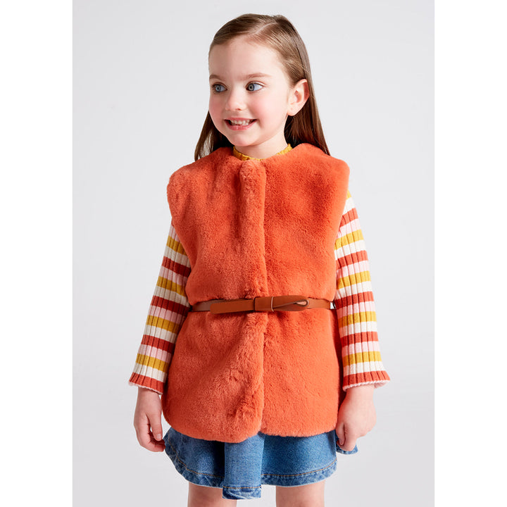 Orange Faux Fur Vest