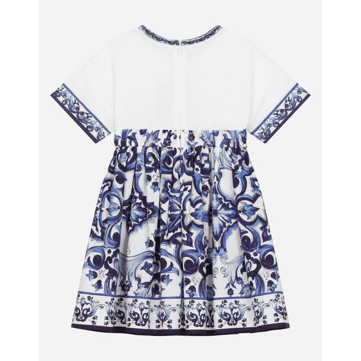 dg-l2jdz1-g7e2h-ha3tn-Blue Printed Cotton Dress With Pants