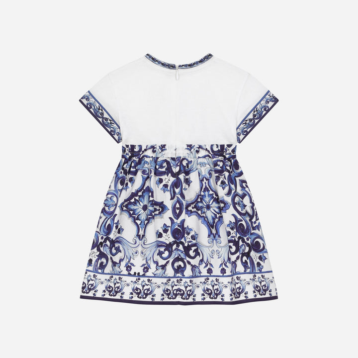 dg-l2jdz1-g7e2h-ha3tn-Blue Printed Cotton Dress With Pants