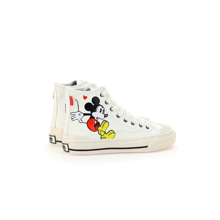 White Mickey Graphic High Top Sneakers