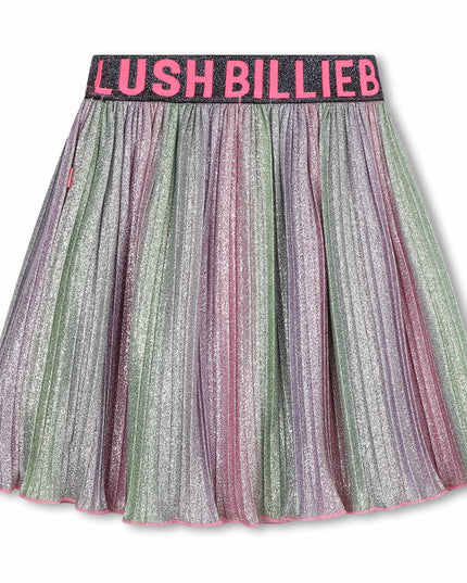 Multicolor Metallic Pleated Skirt