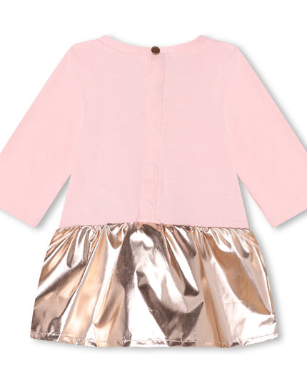 boss-j92087-44l-Pink & Metallic Rose Gold Cotton Dress