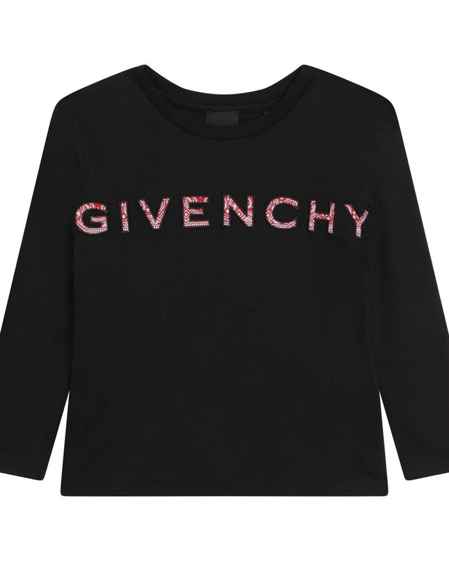 givenchy-h15279-09b-Black Logo T-Shirt
