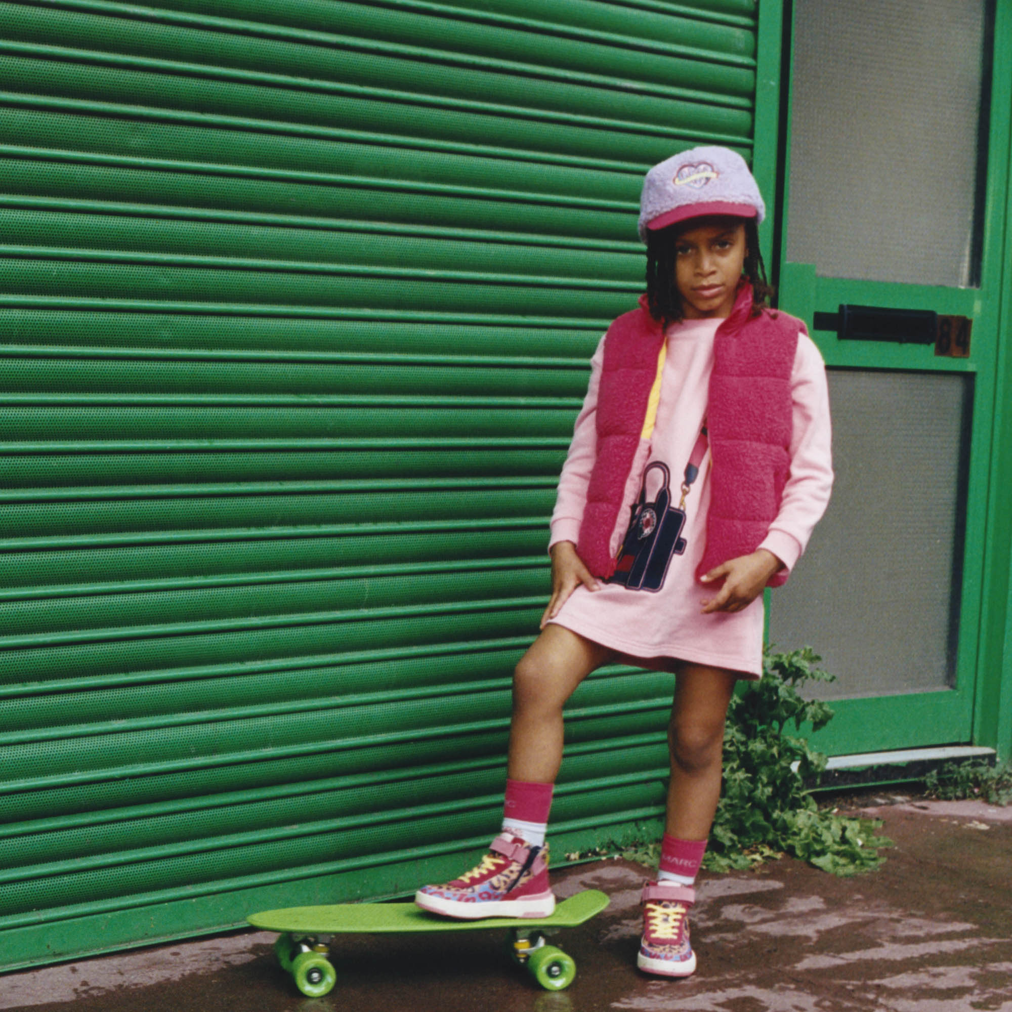 Pink Shoulder Bag Sweater Dress kids atelier