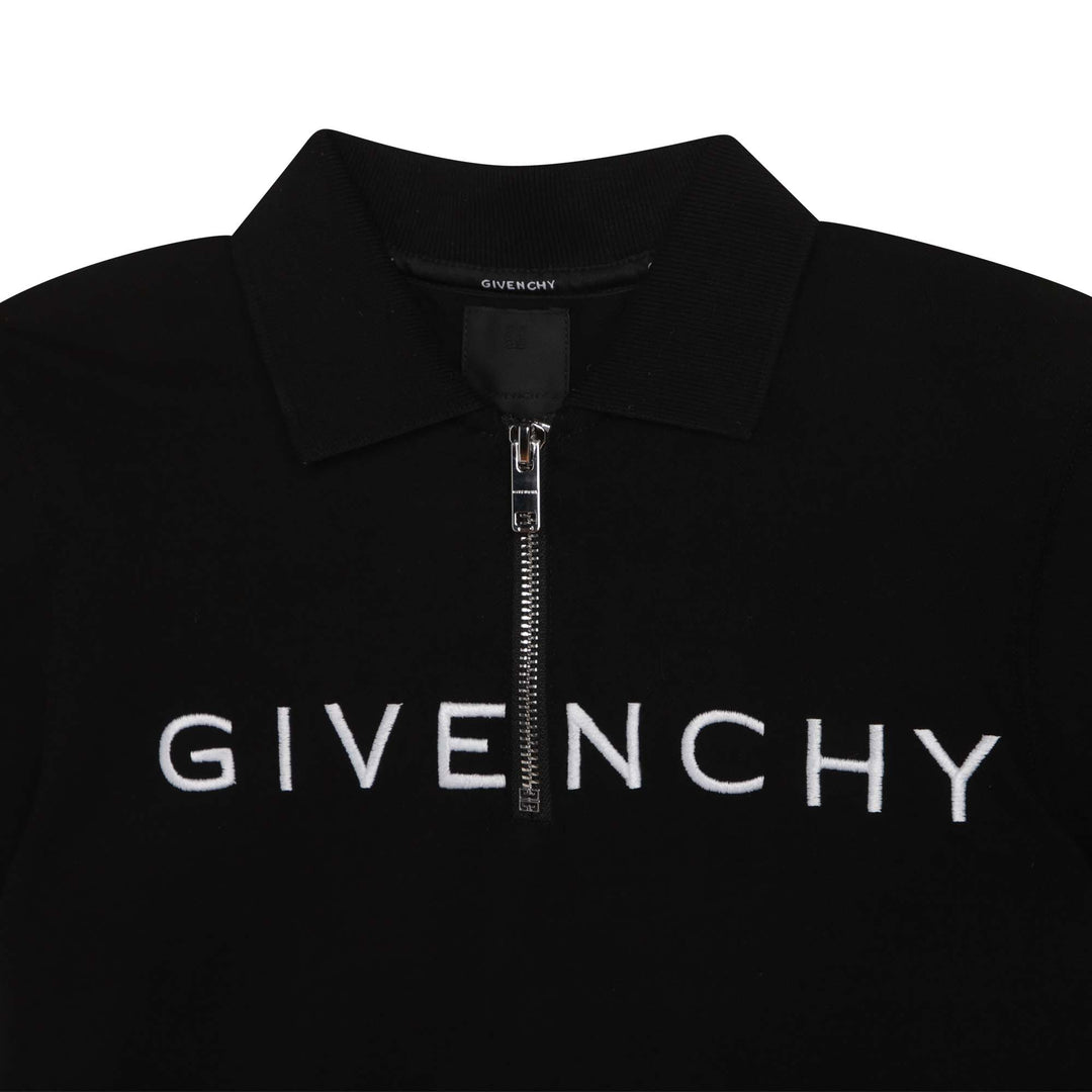 givenchy-h25419-09b-kb-Black Cotton Logo Polo Shirt