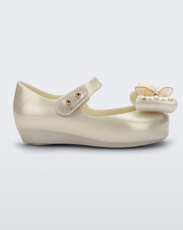 melissa-mini-melissa-ultragirl-star-ii-35725-as262-Metallic White Ballet Flat