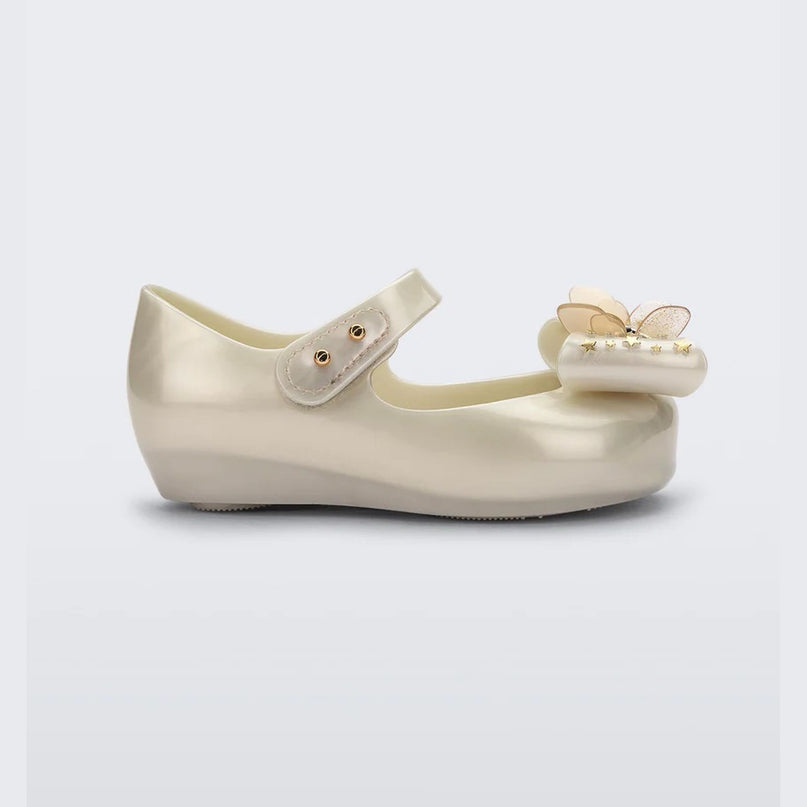melissa-mini-melissa-ultragirl-star-ii-35725-as262-Metallic White Ballet Flat
