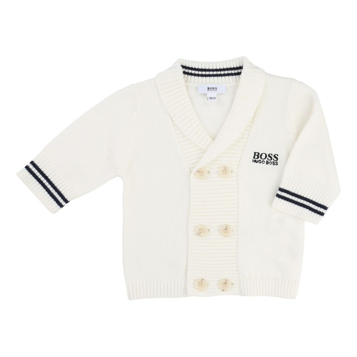 BOSS-KNITTED CARDIGAN-J95213-117 OFFWHITE-Default-BOSS-kids atelier