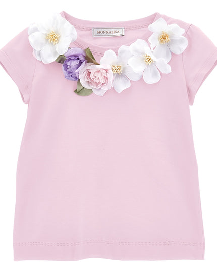 monnalisa-11c630-3201-0090-Pink Floral T-Shirt
