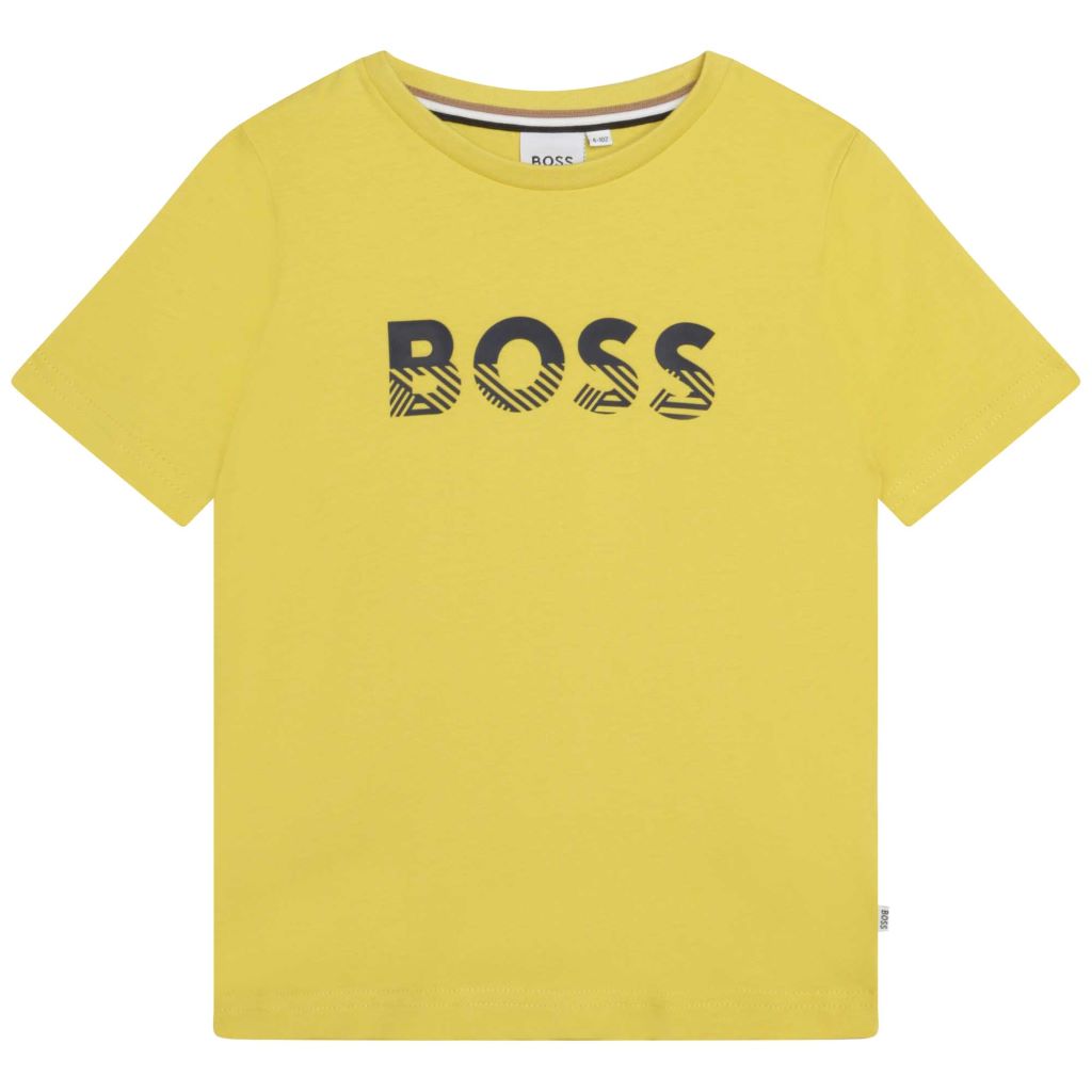 boss-Yellow Logo T-Shirt-j25m00-616