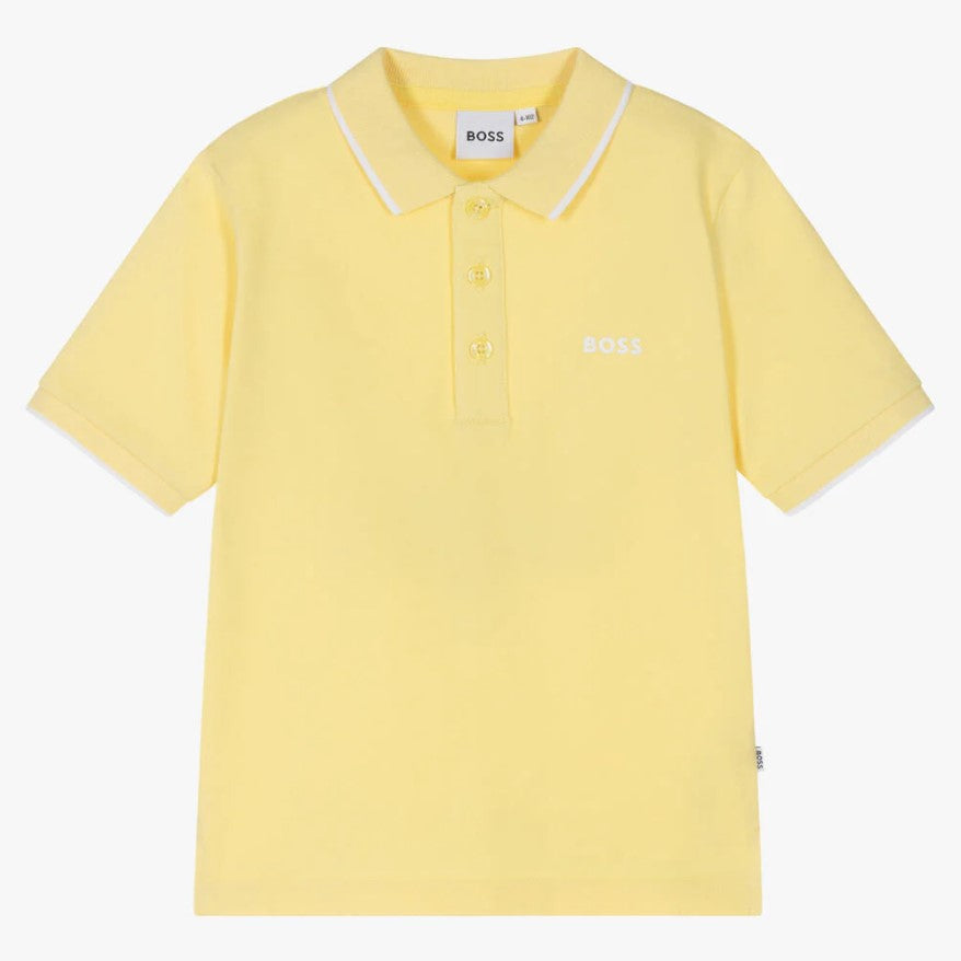 boss-j25o25-528-Yellow Cotton Piqué Polo Shirt