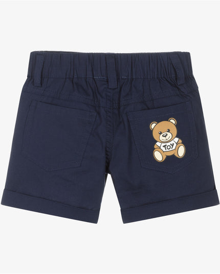 moschino-Navy Blue Moschino Teddy Bear Chino Shorts-muq00r-lma01-40016