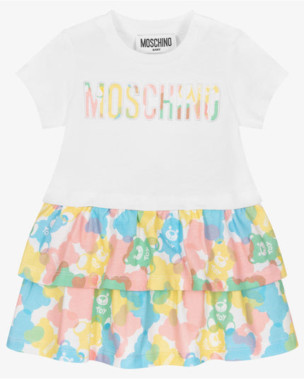 moschino-Multi Bear Print Ruffle Dress-mdv0a9-laa27-10101