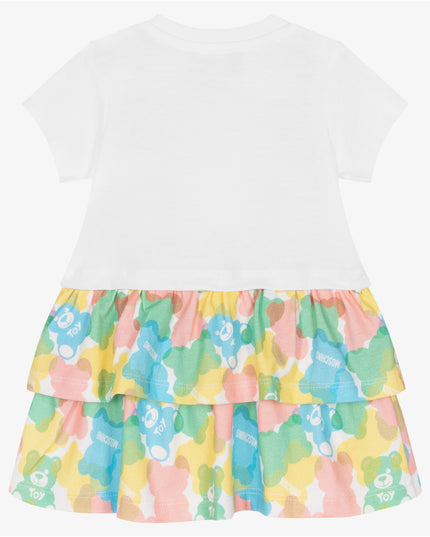moschino-Multi Bear Print Ruffle Dress-mdv0a9-laa27-10101