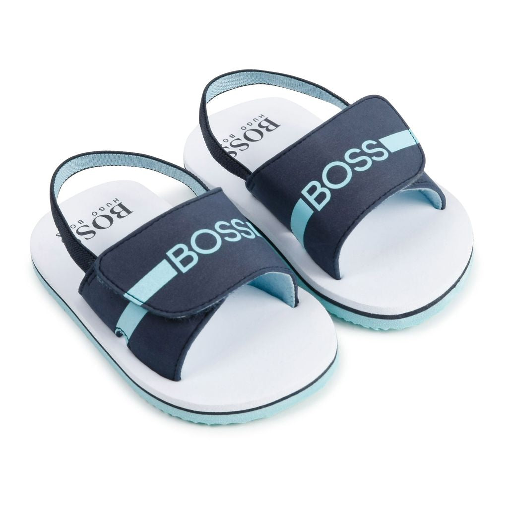 boss-Navy Blue Logo Sandals-j09143-849