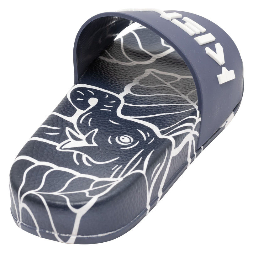 Navy Tiger Print Logo Slides