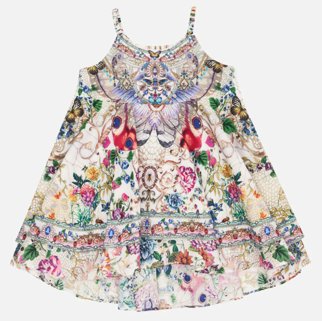 camilla-Multicolor Ruffle Hem Dress-00017849