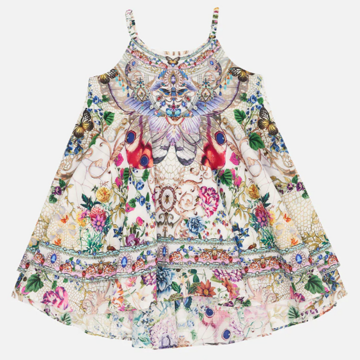 camilla-Multicolor Ruffle Hem Dress-00017849