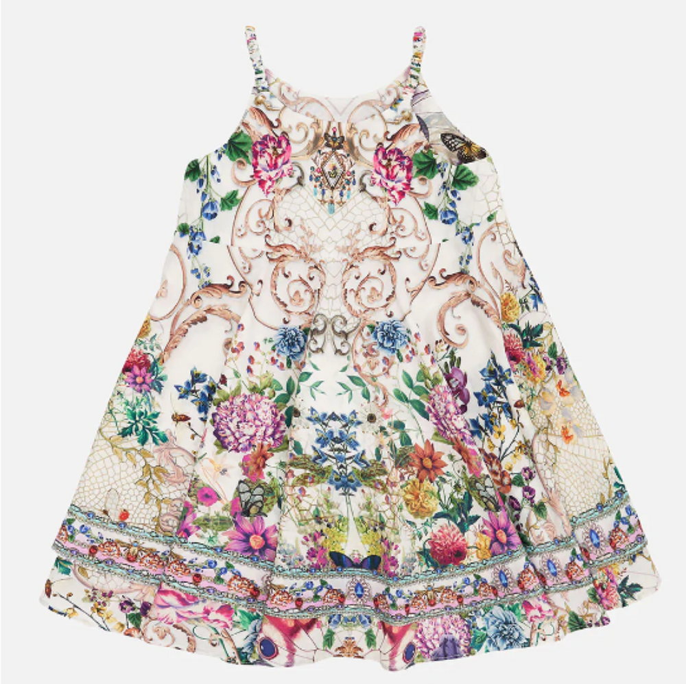 camilla-Multicolor Ruffle Hem Dress-00017849